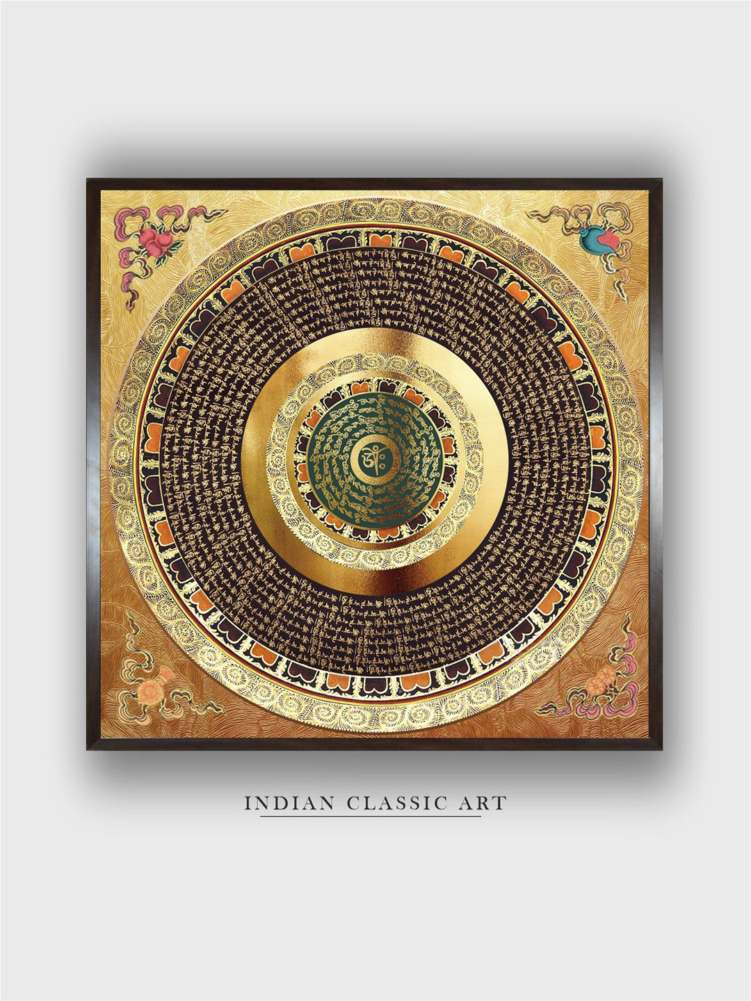 INDIAN CLASSIC ART Wood Wall Square Portrait Paintings Wall Art-30 x 30In