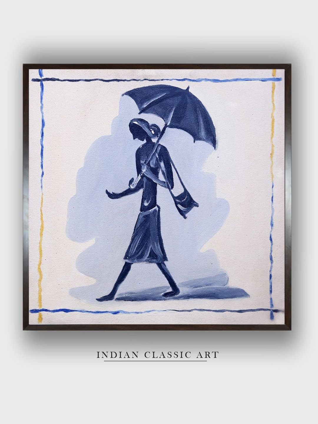 INDIAN CLASSIC ART Folk Canvas Wall Square Paintings Wall Art - 30 x 30 In