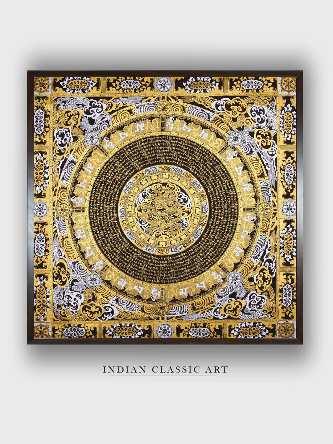 INDIAN CLASSIC ART Mandala Canvas Wall Square Paintings Wall Art - 30x30In