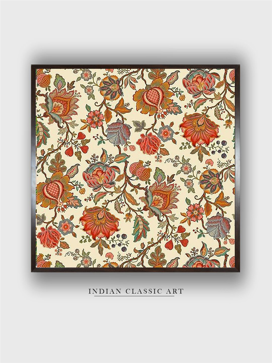 INDIAN CLASSIC ART Cream-Coloured & Brown Indian Folk Wall Art