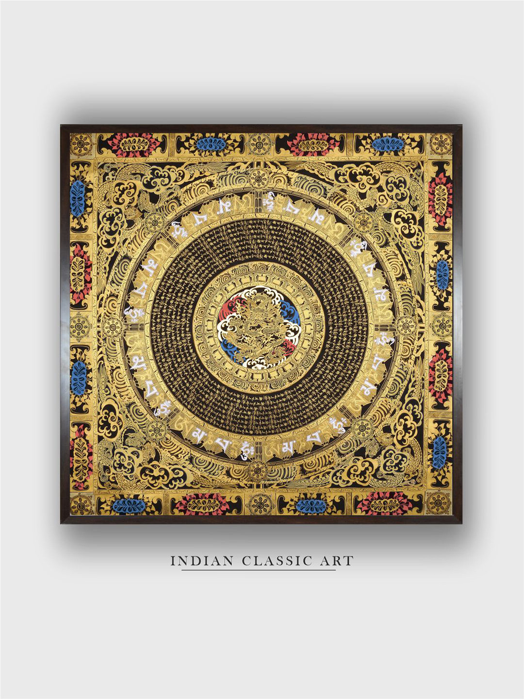 INDIAN CLASSIC ART Mandala Canvas Wall Square Paintings Wall Art -30 x 30In