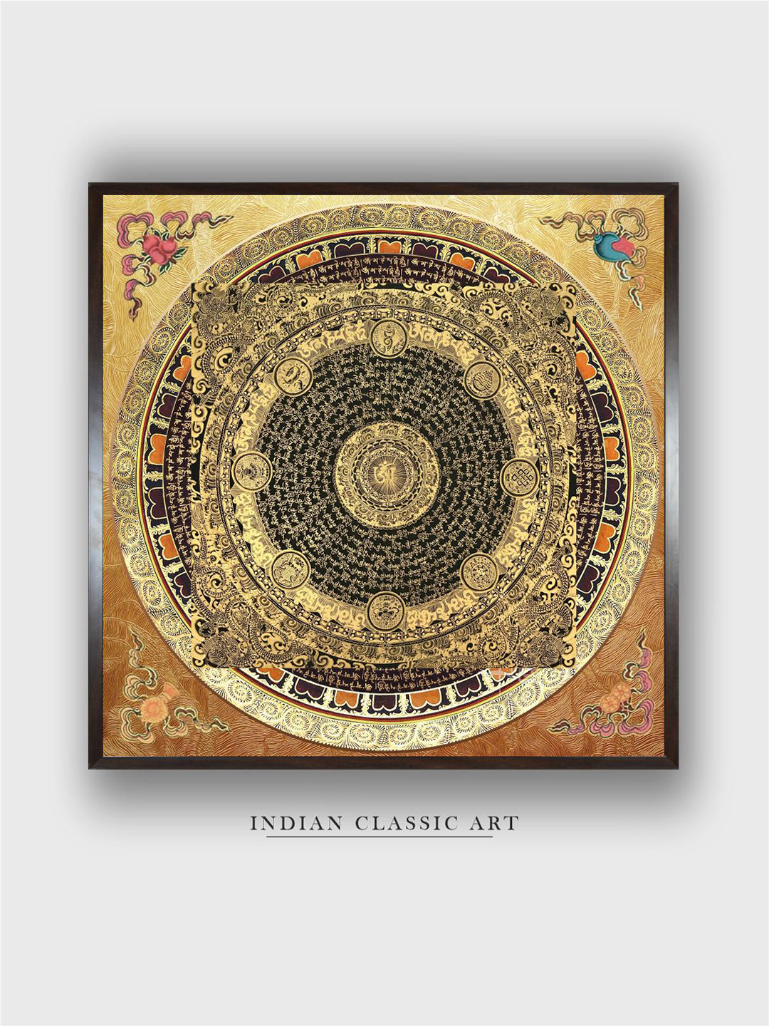 INDIAN CLASSIC ART Beige & Black Mandala Wall Art