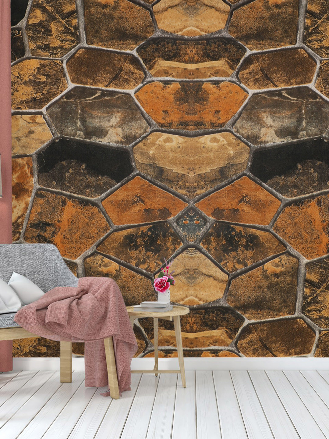 Dakshya Industries Rust & Brown Abstract Printed Waterproof Self-Adhesive Wallpaper