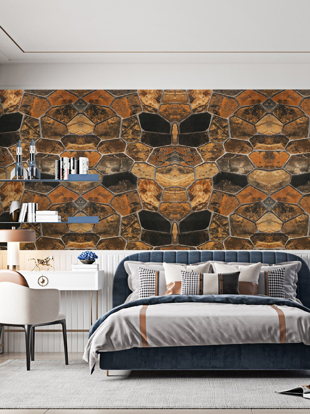 Dakshya Industries Brown & Rust-Colored Printed Self Adhesive Wallpaper