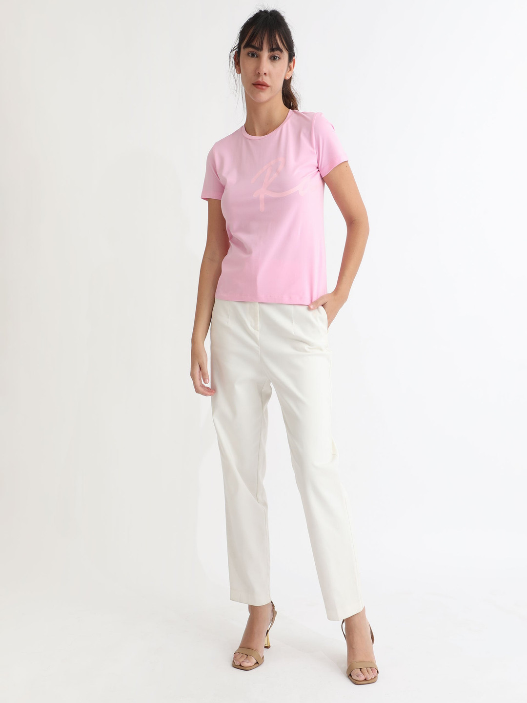 RAREISM Basic Graphic Printed Cotton T-shirt