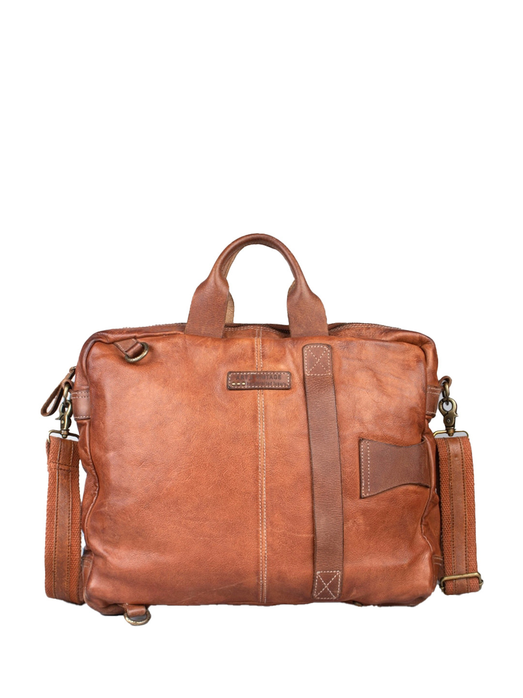 ART N VINTAGE Unisex Textured Leather 18 Inches Laptop Bag