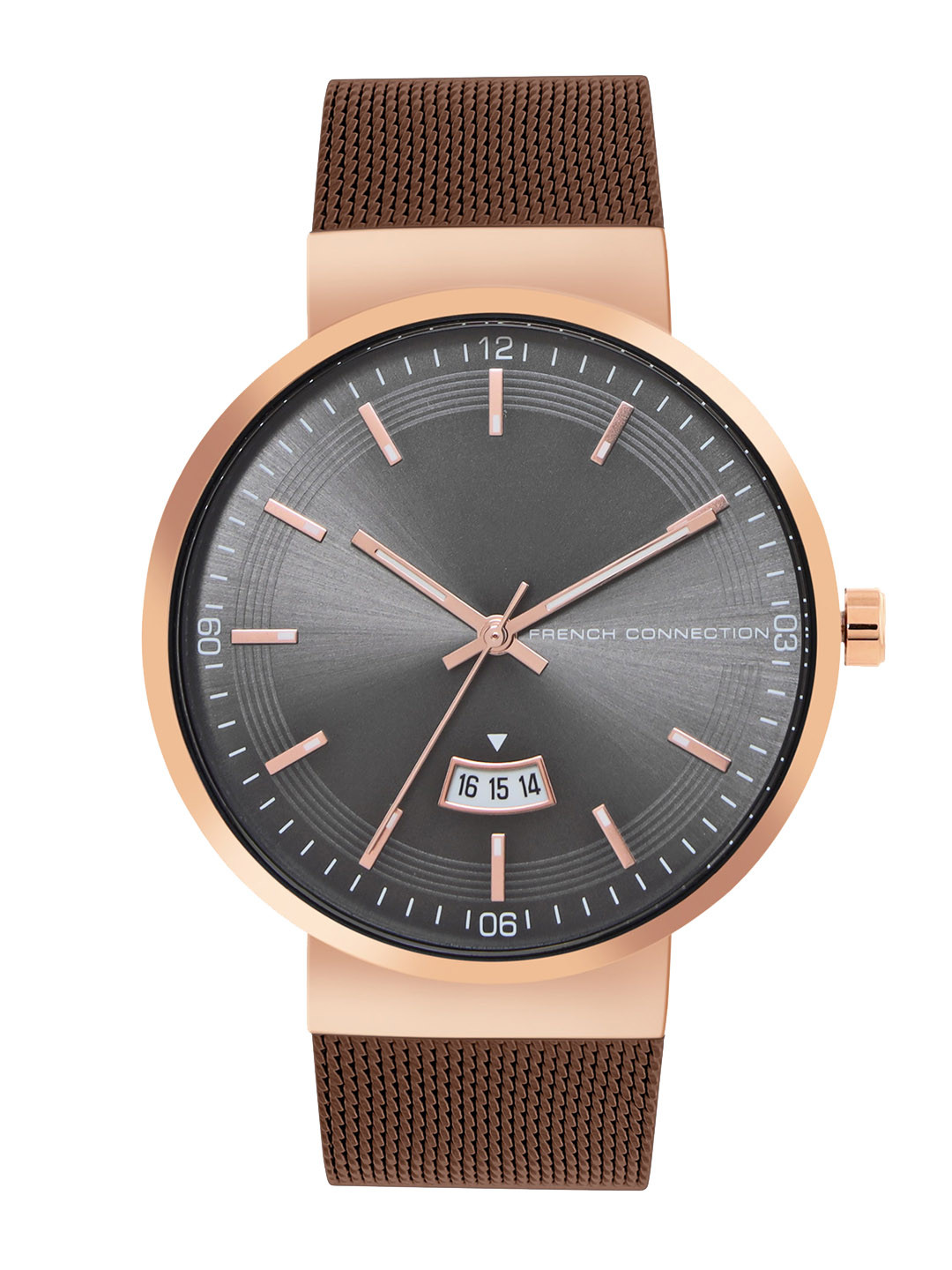 French Connection Men Bracelet Style Straps Analogue Quartz Battery Powered Watch FCP42BRM