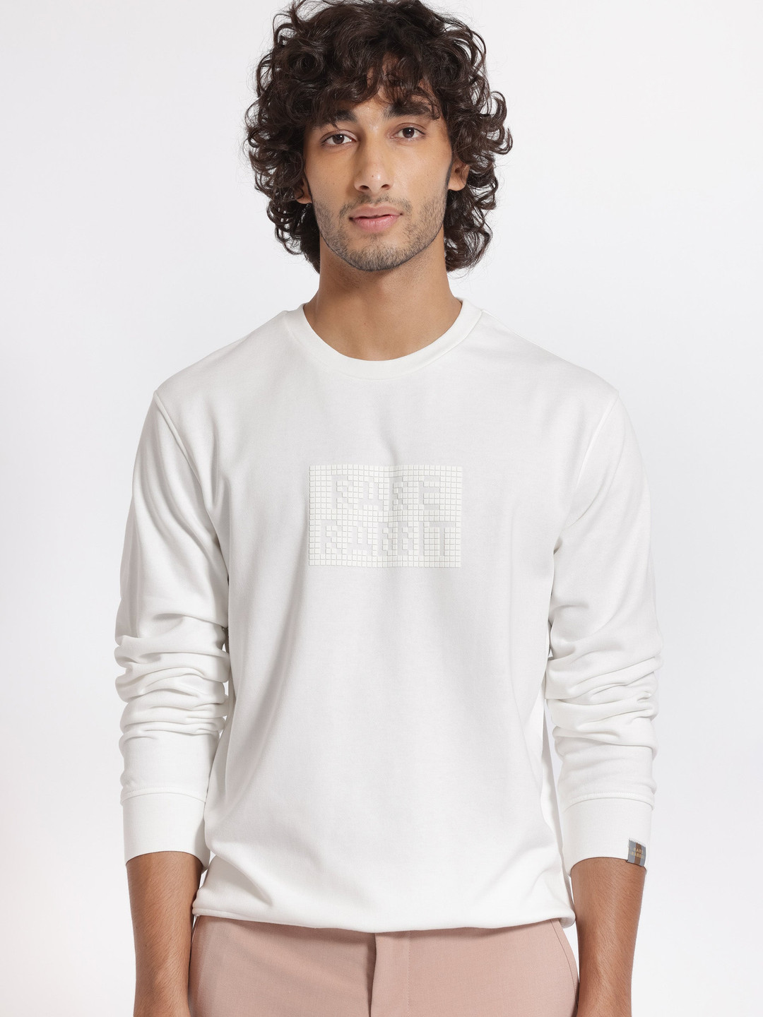 RARE RABBIT Men Seven Graphic Print Round Neck Sweatshirt