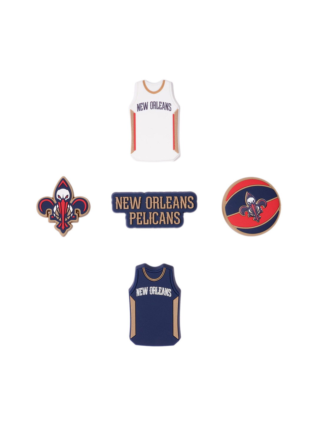 Crocs Unisex Set Of 5 NBA New Orleans Pelicans Jibbitz