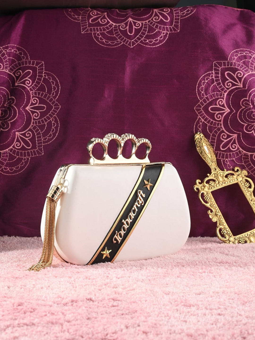 Toobacraft Embellished Box Clutch