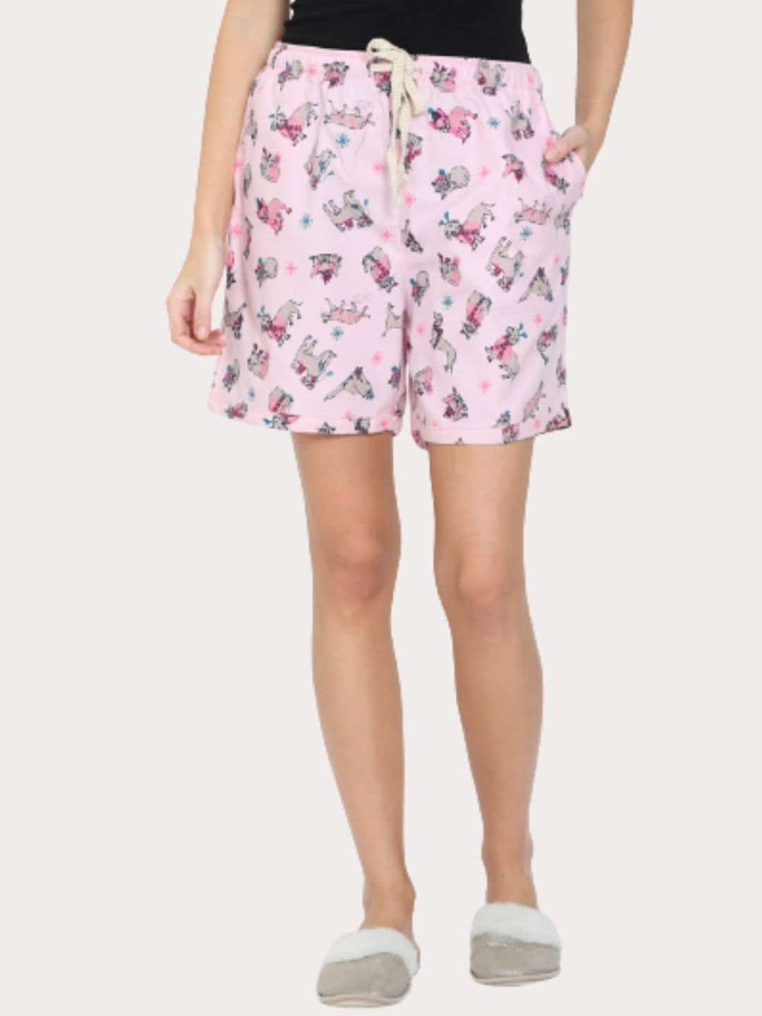 Bareblow Women Pink Floral Printed Outdoor Shorts