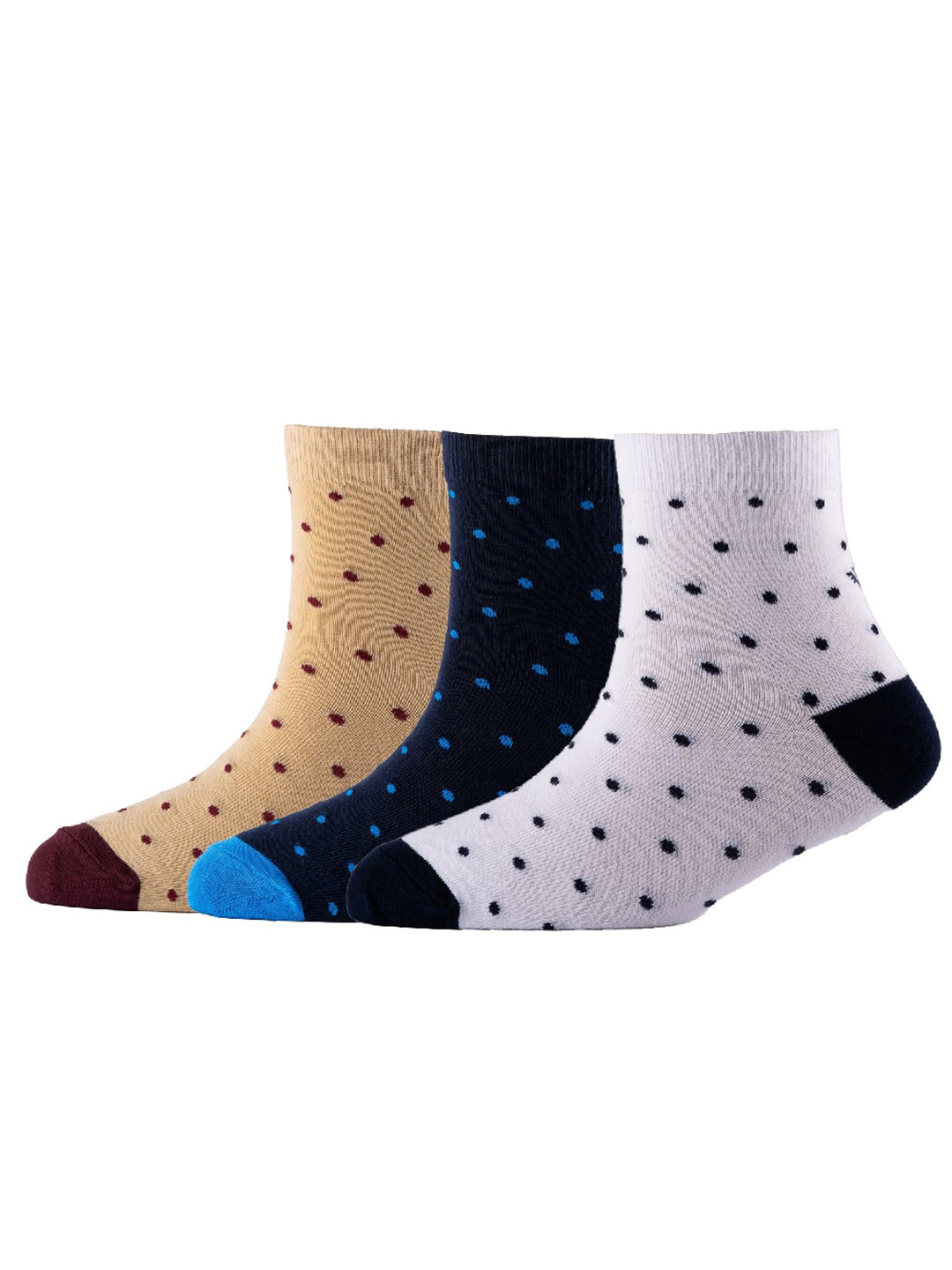 Cotstyle Men Pack Of 3 Dotted Organic Cotton Above Ankle-Length Socks