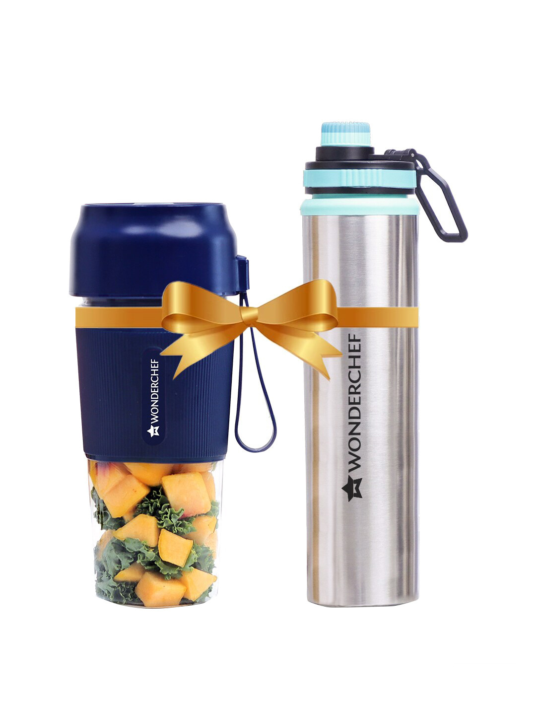 Wonderchef Nutri-Cup Blue Plastic Portable Blending Wet and Dry Grinder with Juicer-40W