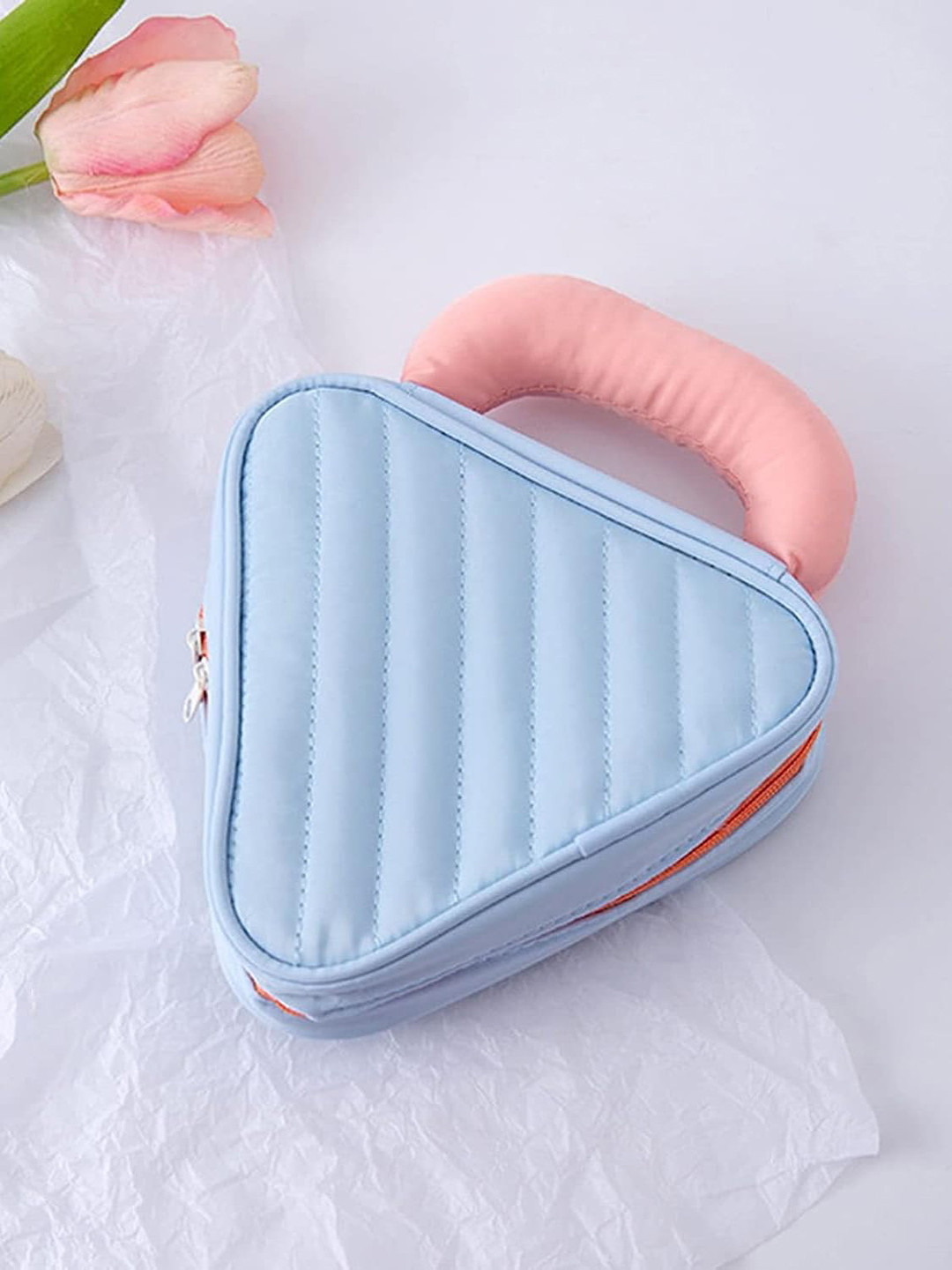 HOUSE OF QUIRK Blue Cosmtic Organiser With Handle