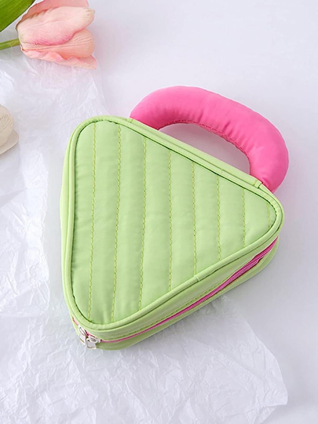 HOUSE OF QUIRK Green Cosmetic Organiser with Handle