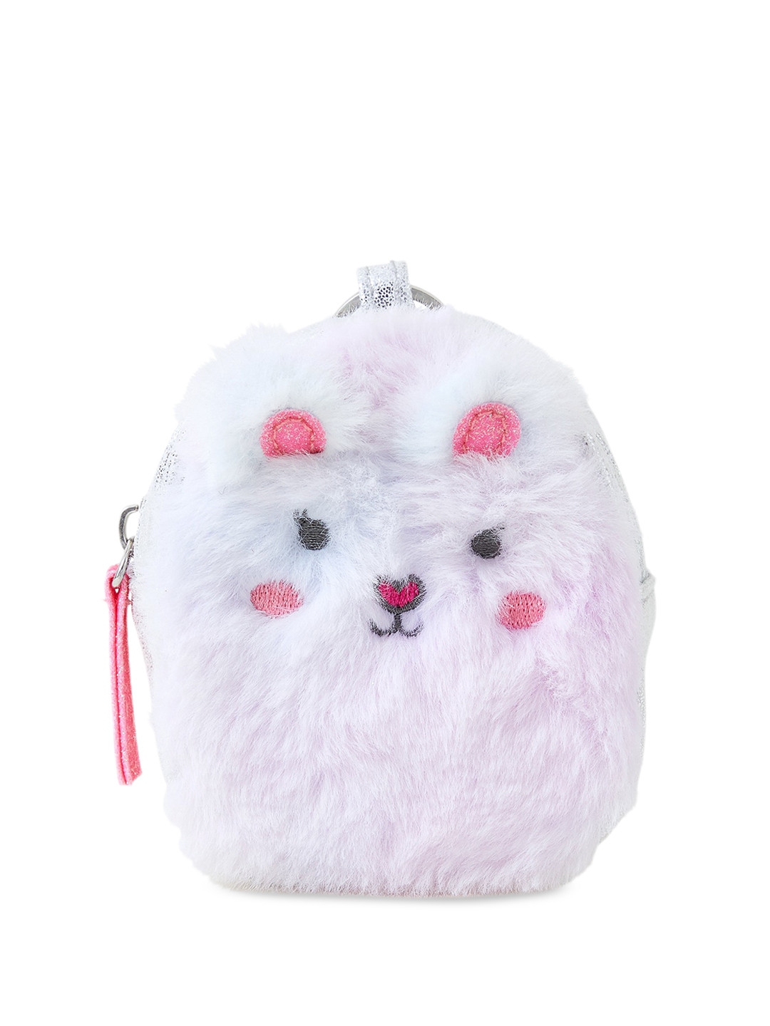 Accessorize London Girl's Fluffy Bear Keychain Purse