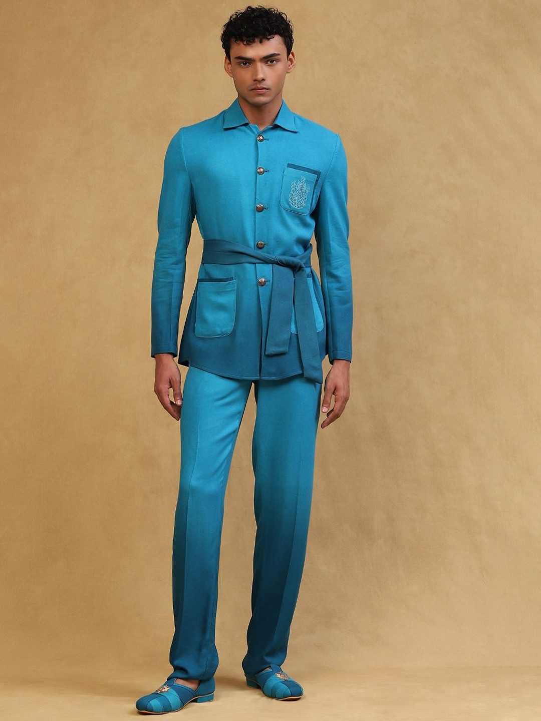 Soniya g Shirt Collar Linen Shirt & Trousers