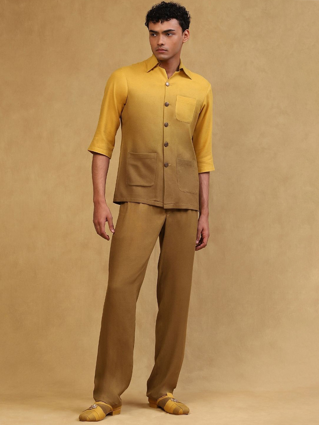 Soniya g Ombre Pattern Linen Shirt & Trousers