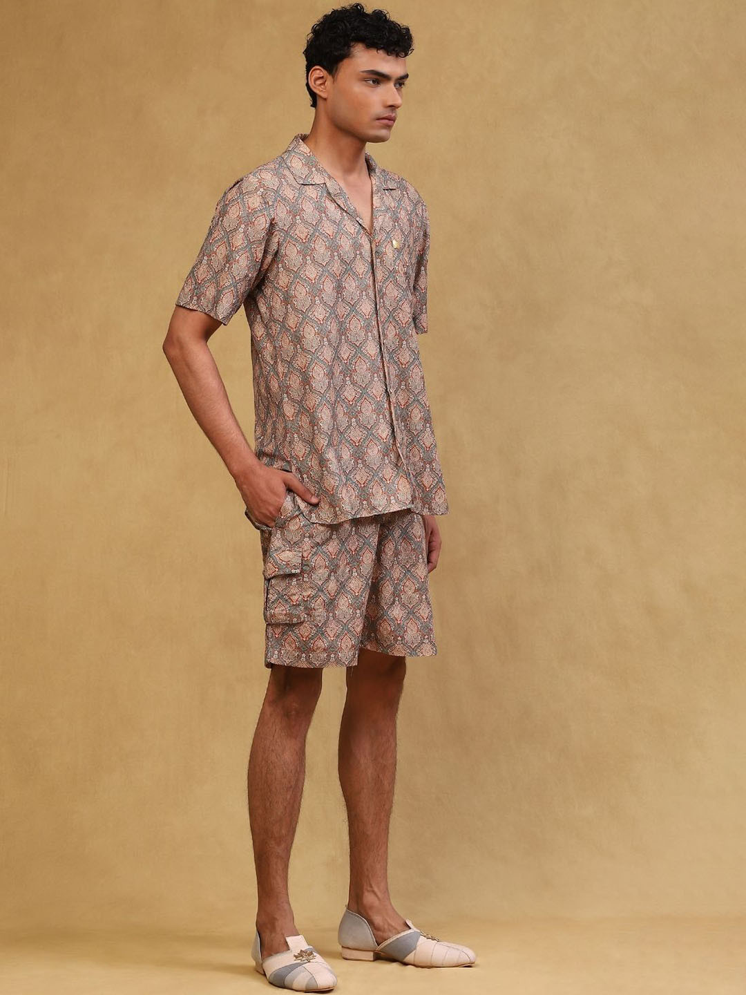 Soniya g Printed Cotton Satin Shirt & Shorts Co-Ords