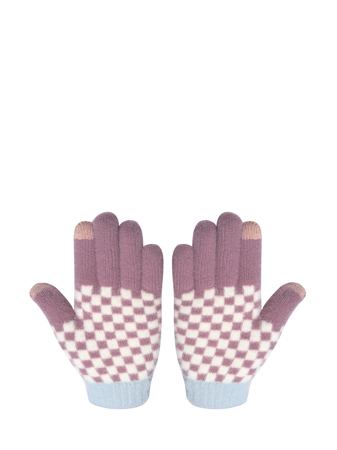 LOOM LEGACY Women Winter Acrylic Woolen Floral Print Hand Gloves
