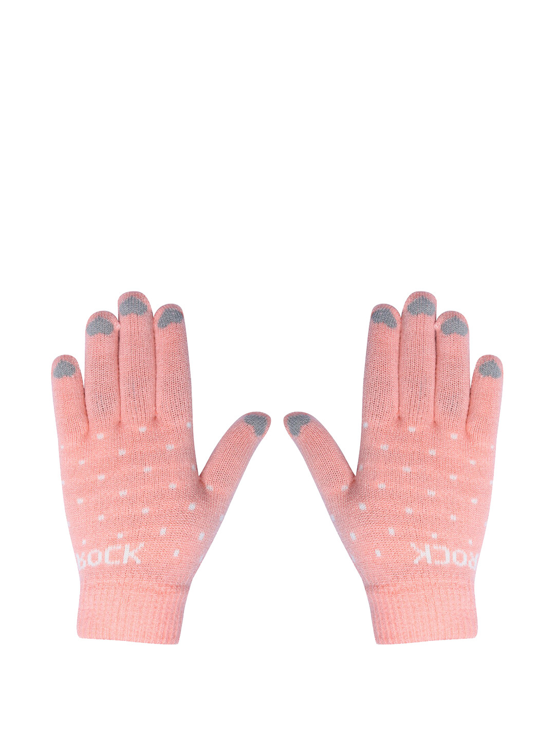 LOOM LEGACY Women Winter Acrylic Woolen Polka Print Hand Gloves