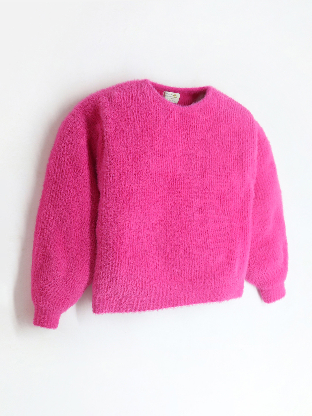 Cherry Crumble Girls Round Neck Long Sleeve Pullover Sweater