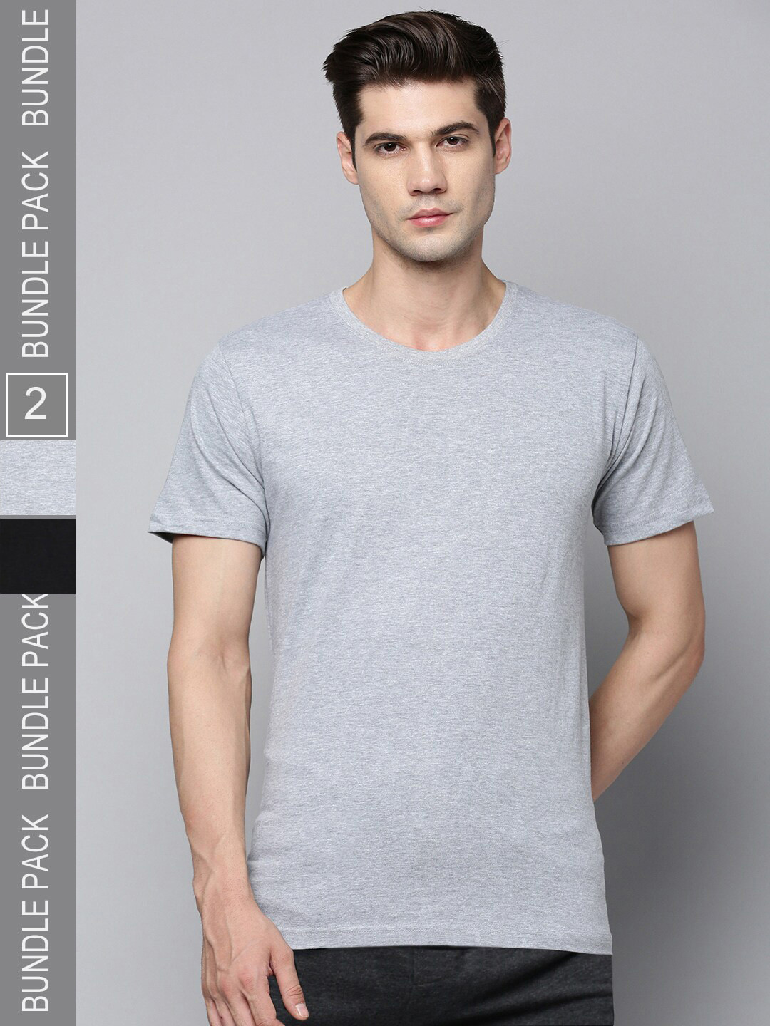 Urban Dog Pack Of 2 Round Neck Short Sleeves Pure Cotton T-shirt