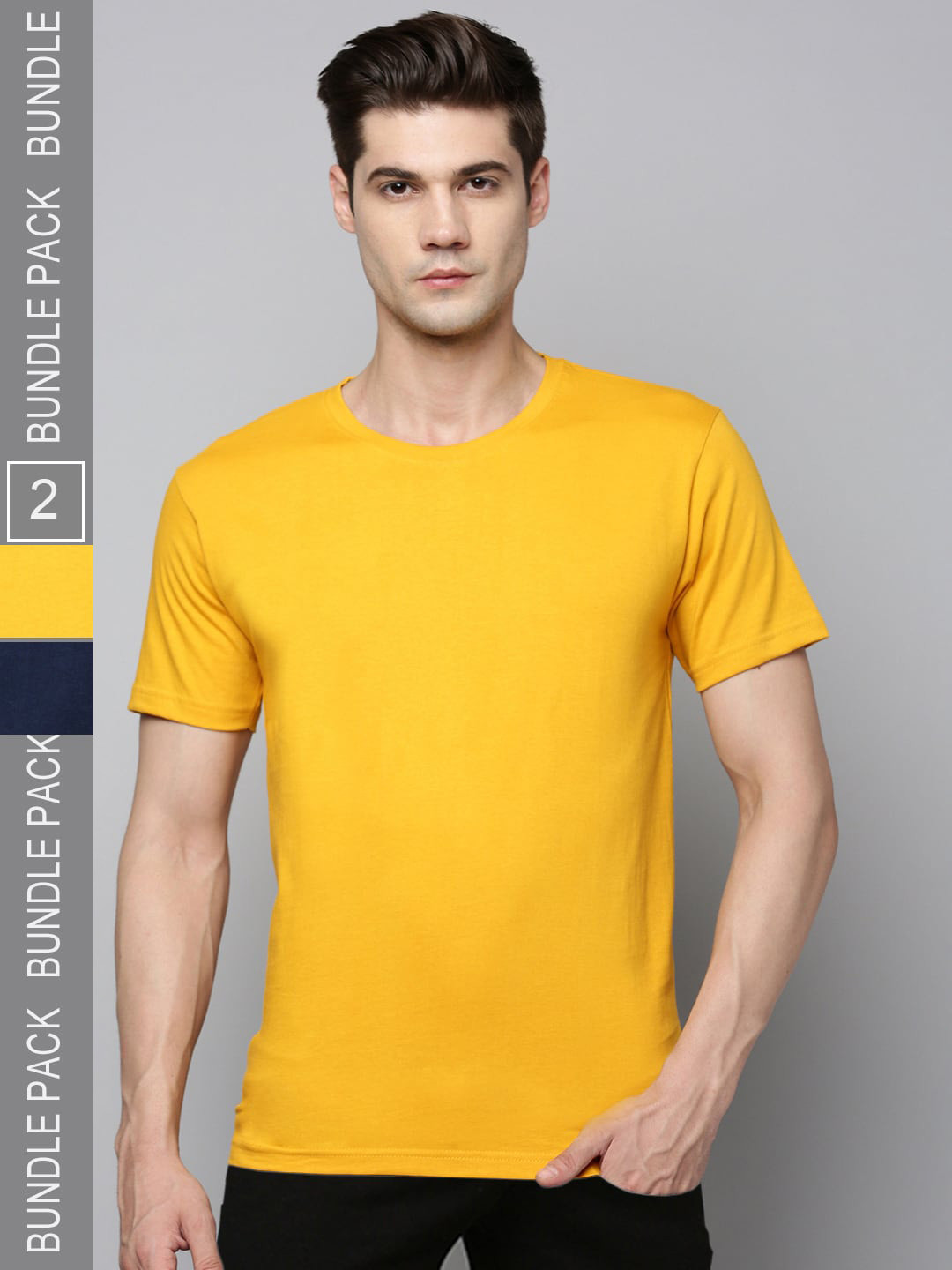 Urban Dog Pack Of 2 Round Neck Short Sleeves Pure Cotton T-shirt