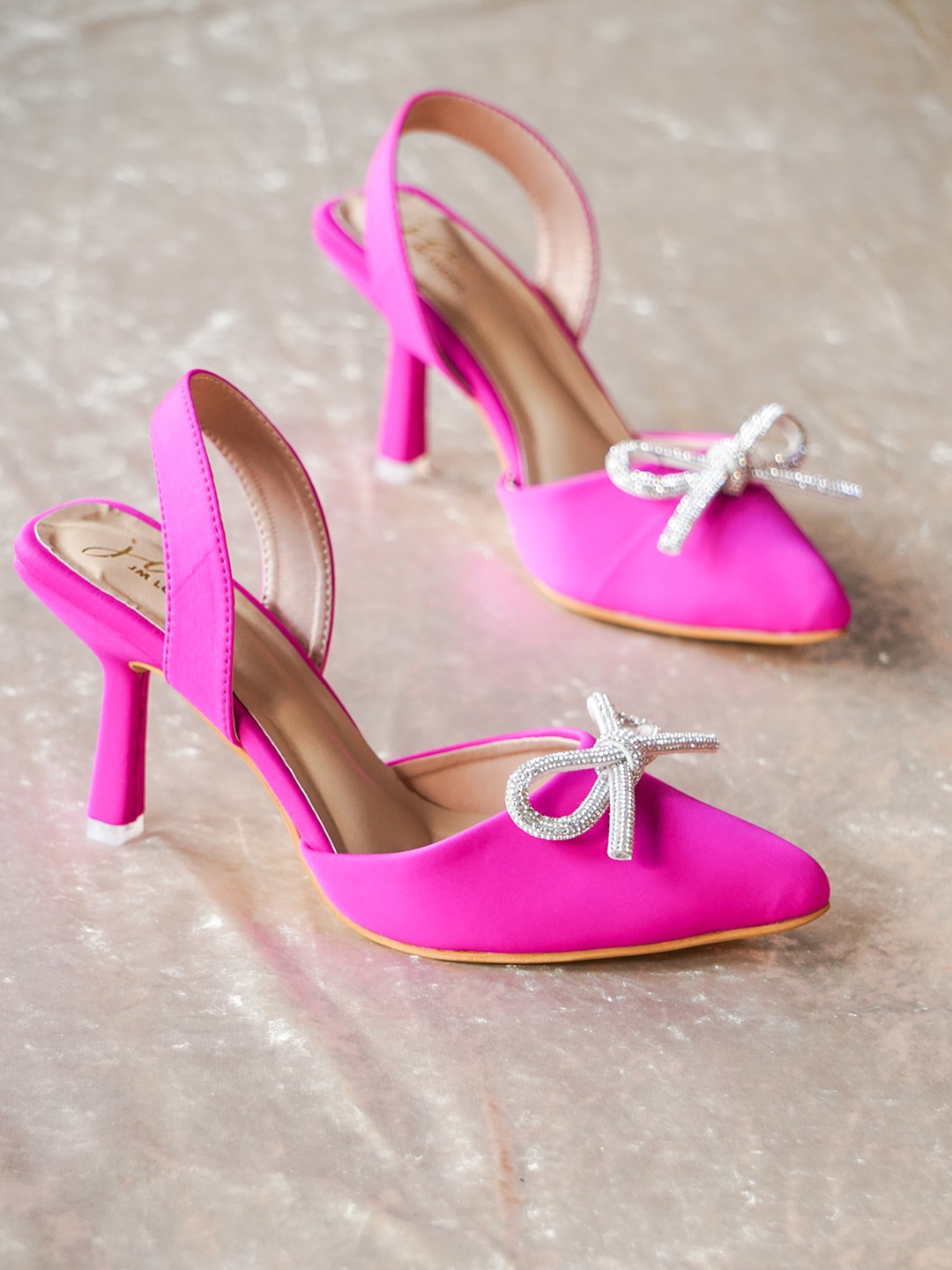 Pink satin clearance kitten heels