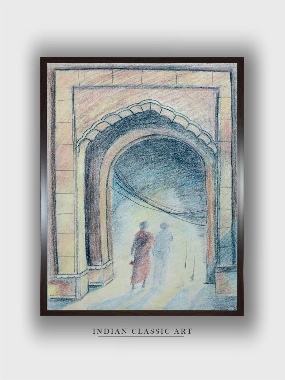 INDIAN CLASSIC ART Wood Wall Rectangle Paintings Wall Art - 20 x 30In
