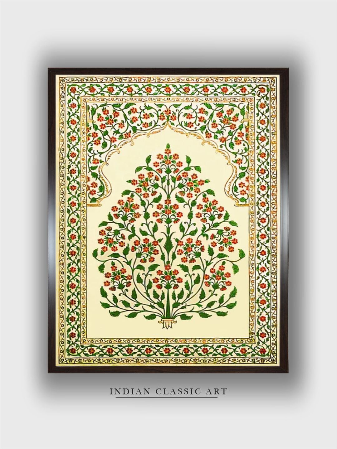 INDIAN CLASSIC ART Vintage Pichwai Wood Wall Square Paintings Wall Art - 20 x 30In