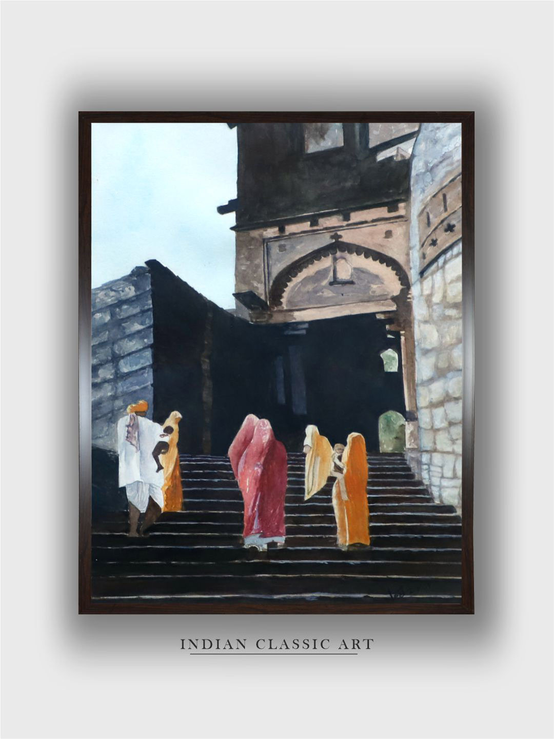 INDIAN CLASSIC ART Black & Brown Indian Folk Painting Wall Art