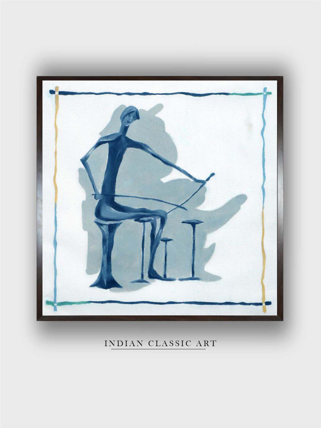 INDIAN CLASSIC ART White & Grey Indian Folk Painting Wall Art