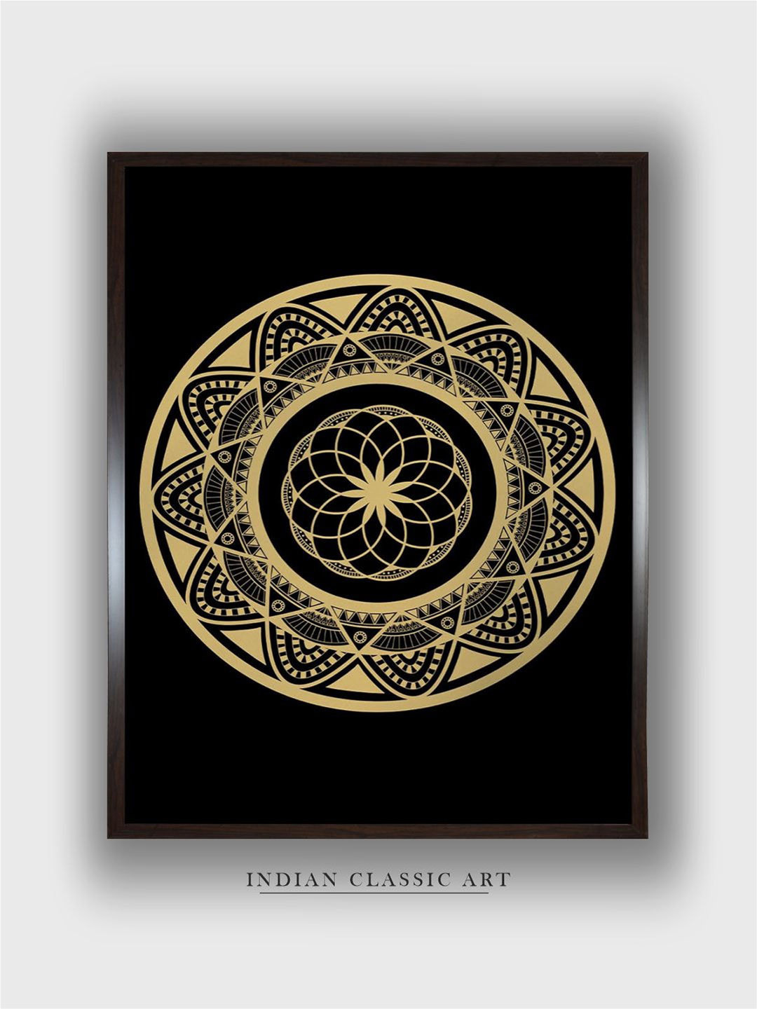 INDIAN CLASSIC ART Black & Beige Framed Painting Wall Art