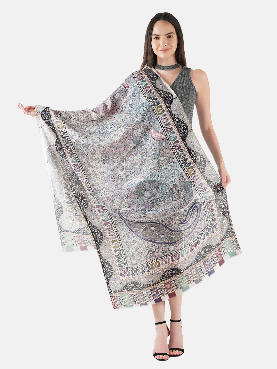MUFFLY  Women Printed Bamboo Shawl