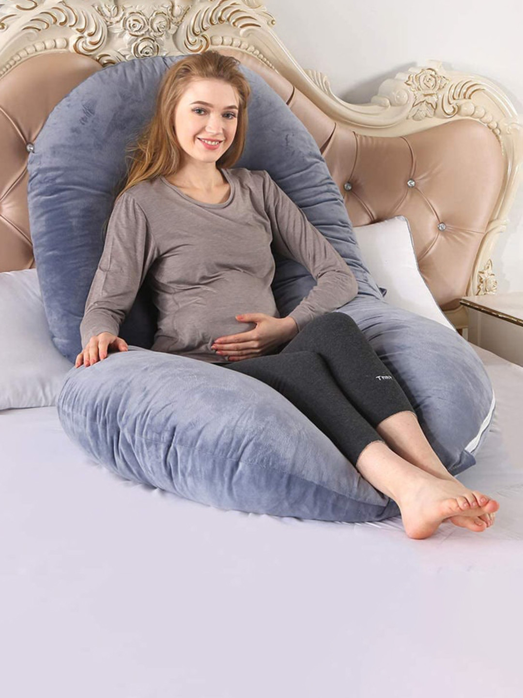 PILLOW TREE Dark Grey Breathable Pregnancy Pillow