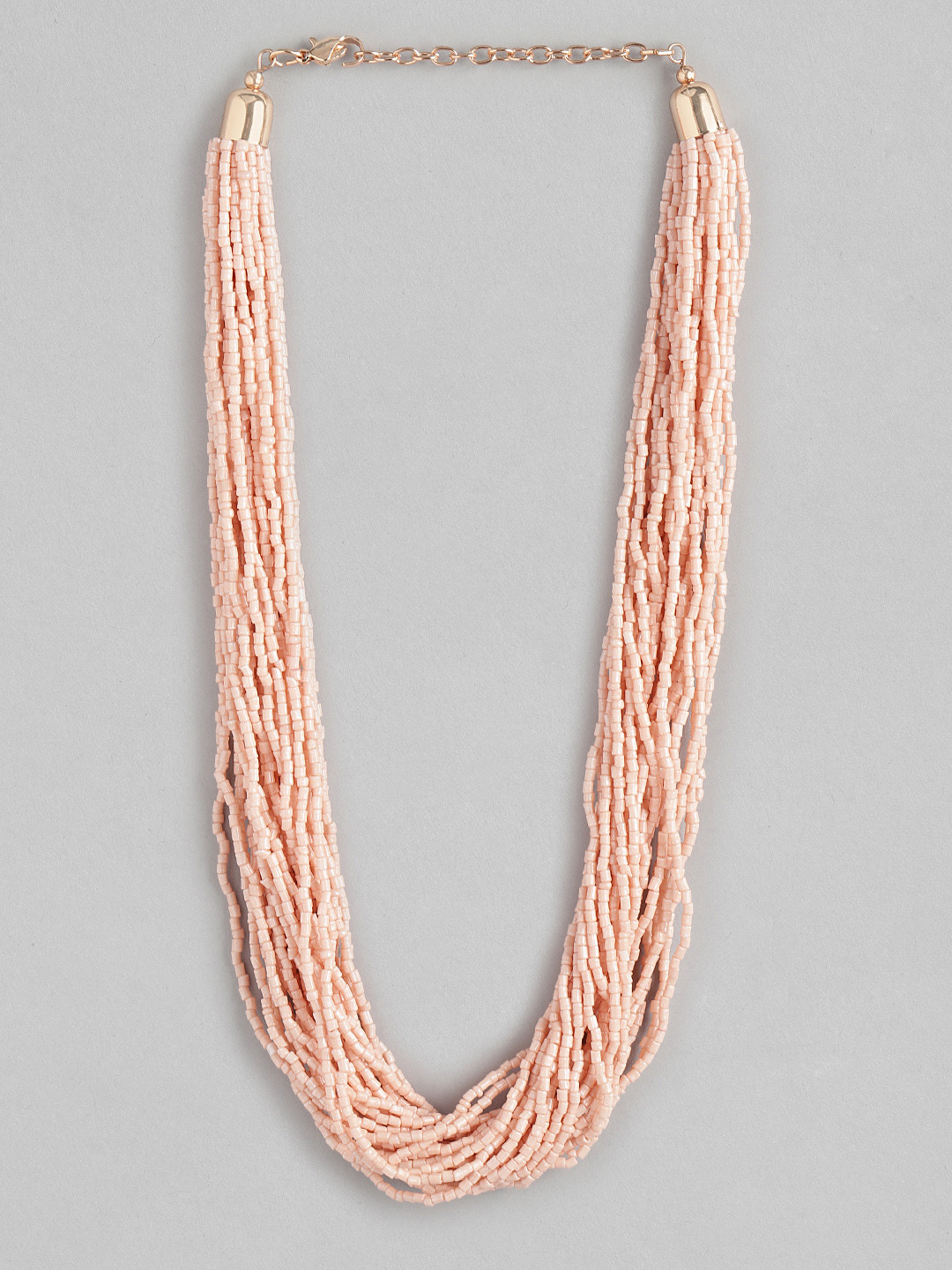 RICHEERA Silver-Plated Beaded Multi-Layered Statement Necklace