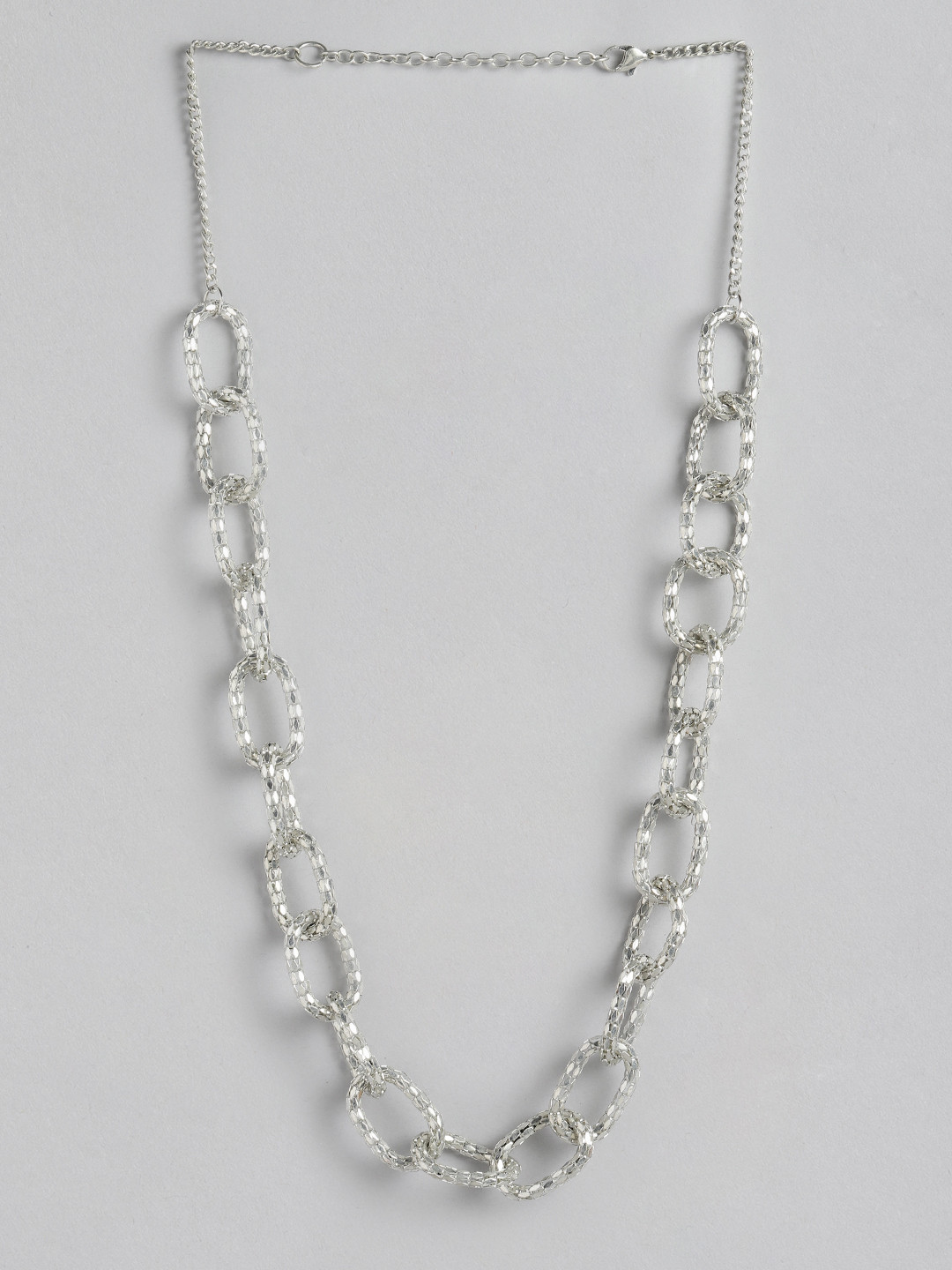RICHEERA Silver-Plated Linked-Chain Design Necklace