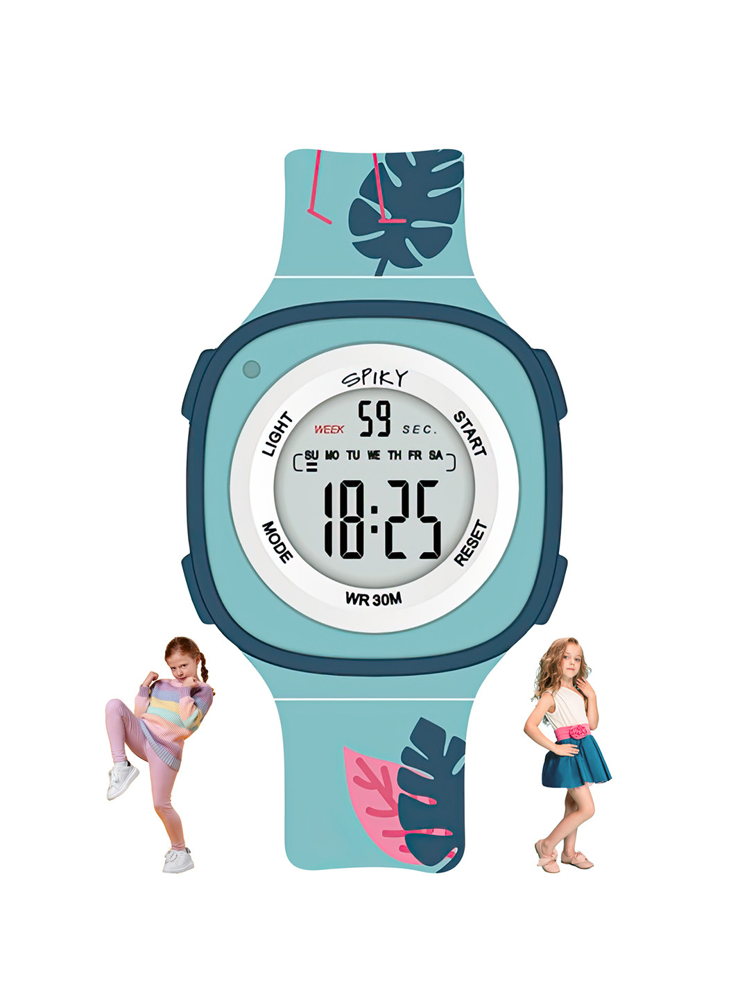 Spiky Kids Water Resistance Digital Multi Function Automatic Watch SPKEVA15_C1_TUQ