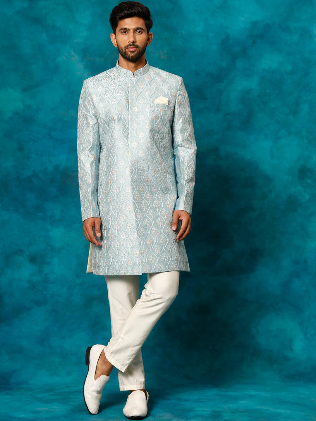 VASTRAMAY Self-Design Embroidered Sherwani Set