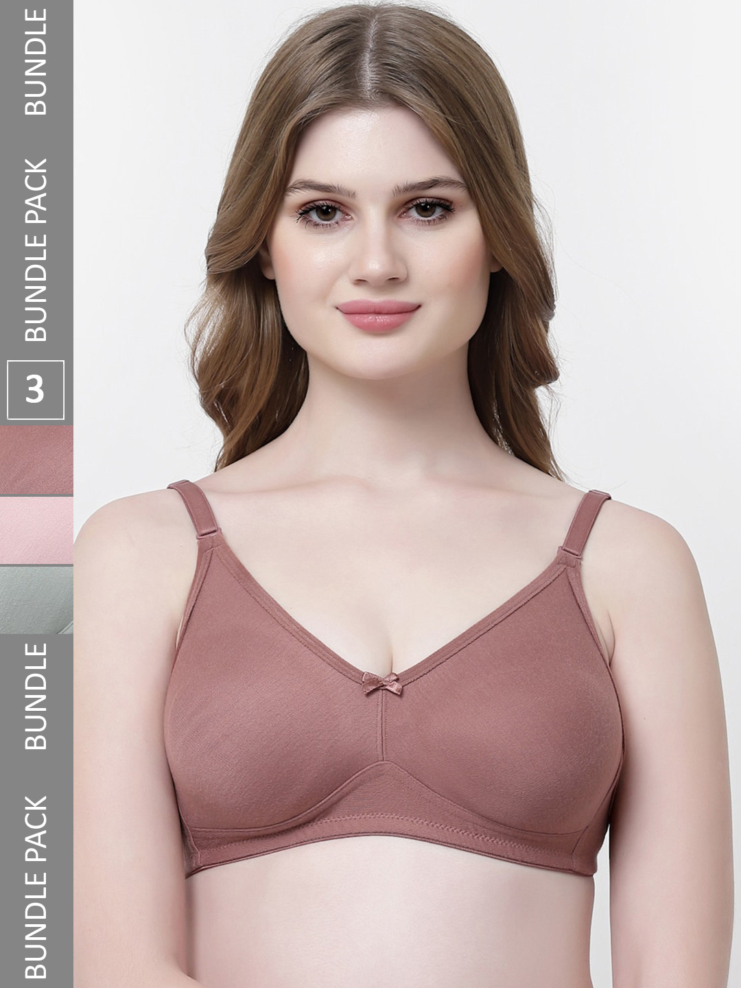 Softskin Pack Of 3 Medium Coverage Non Padded Everyday Backless Bra With All Day Comfort