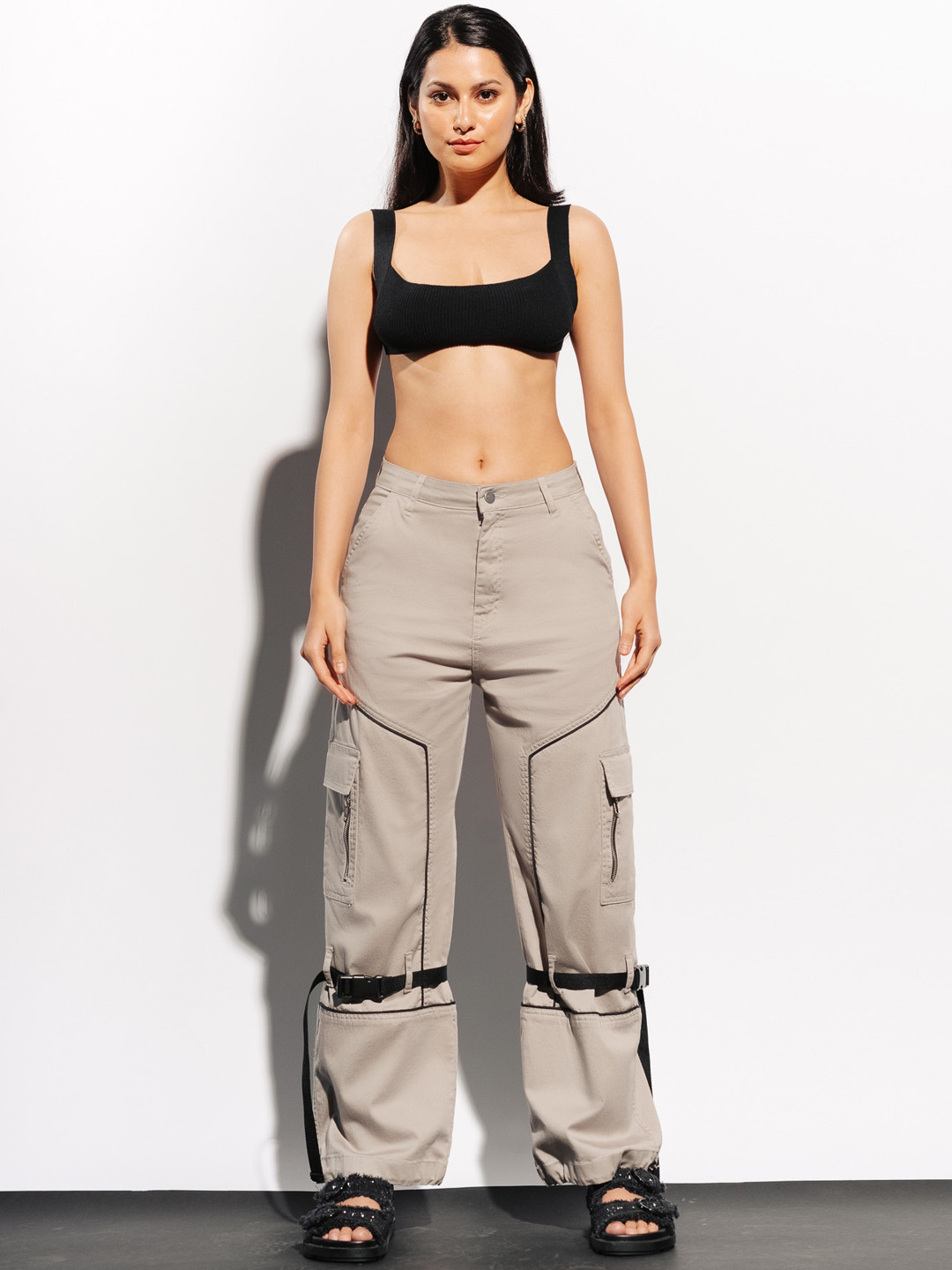 FREAKINS Women Straight Fit Low-Rise Cargos