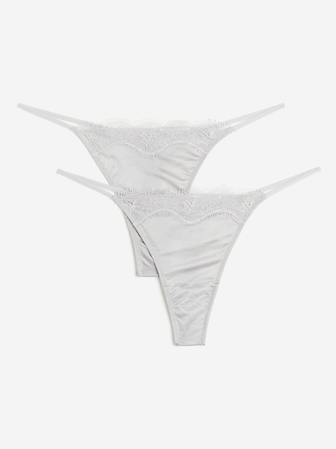 Buy WHITE ASYMMETRICALLY STRAPPY LACE THONG for Women Online in India
