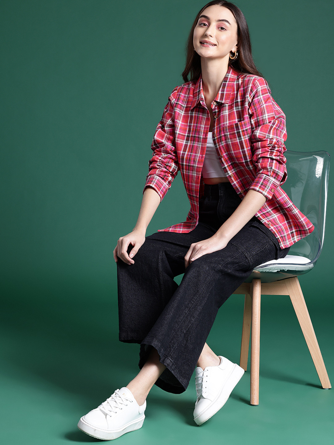 DressBerry Women Original Tartan Checked Cotton Casual Shirt