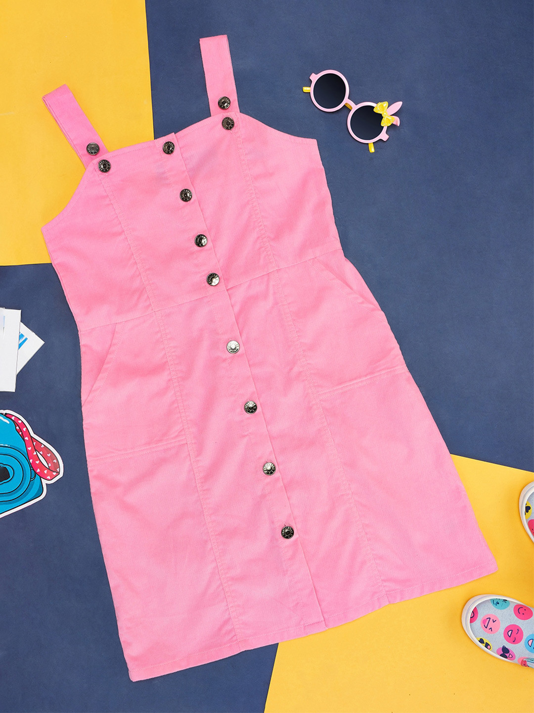 Pantaloons Junior Shoulder Straps Sleeveless Pinafore Dress