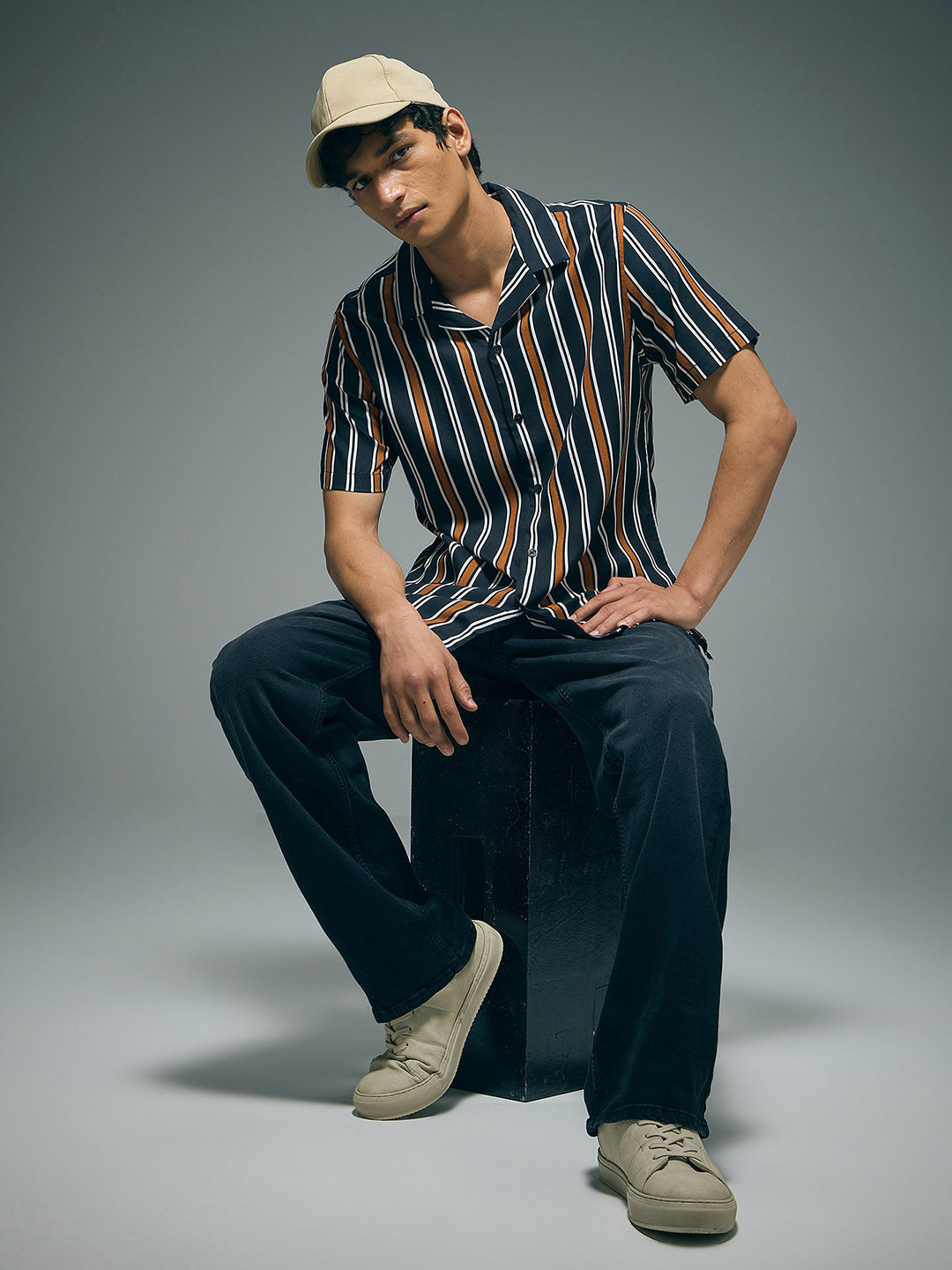 Flying Machine Men Multi Color Striped Regular Fit Shirt