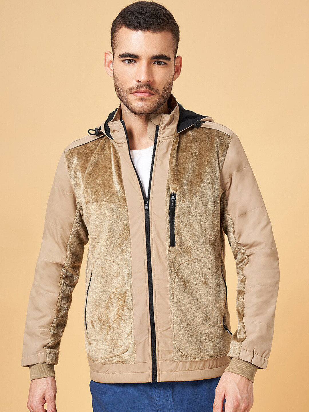 Urban Ranger by pantaloons Self Design Hooded Tailored Jacket