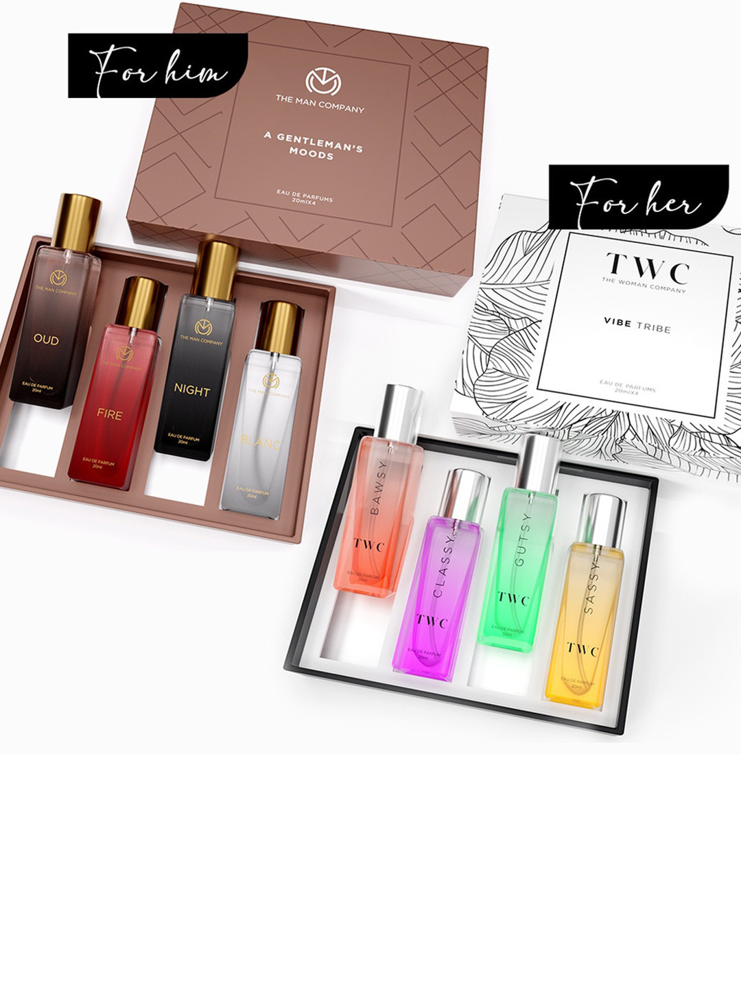 THE MAN COMPANY Harmony Scent Duo: Men's & Women's Perfume Combo - 80 ml Each