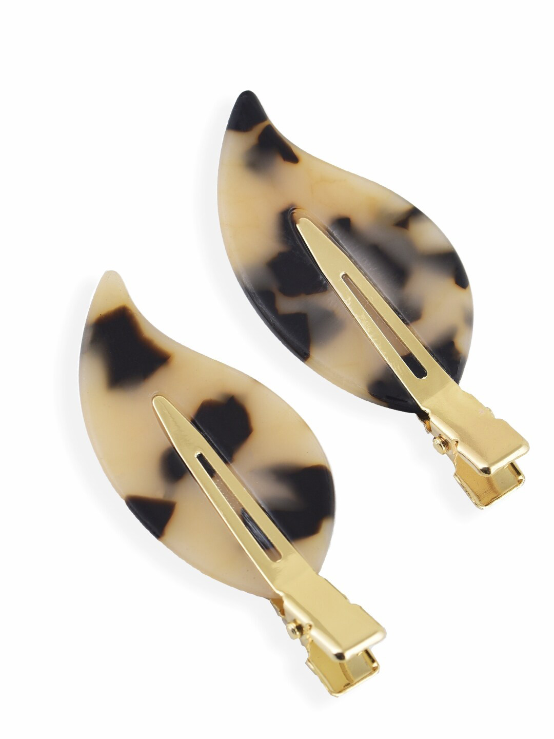 GUBB Set of 2 Caramel Delight Leaf Hair Clips for Stylish and Secure Hair Styling