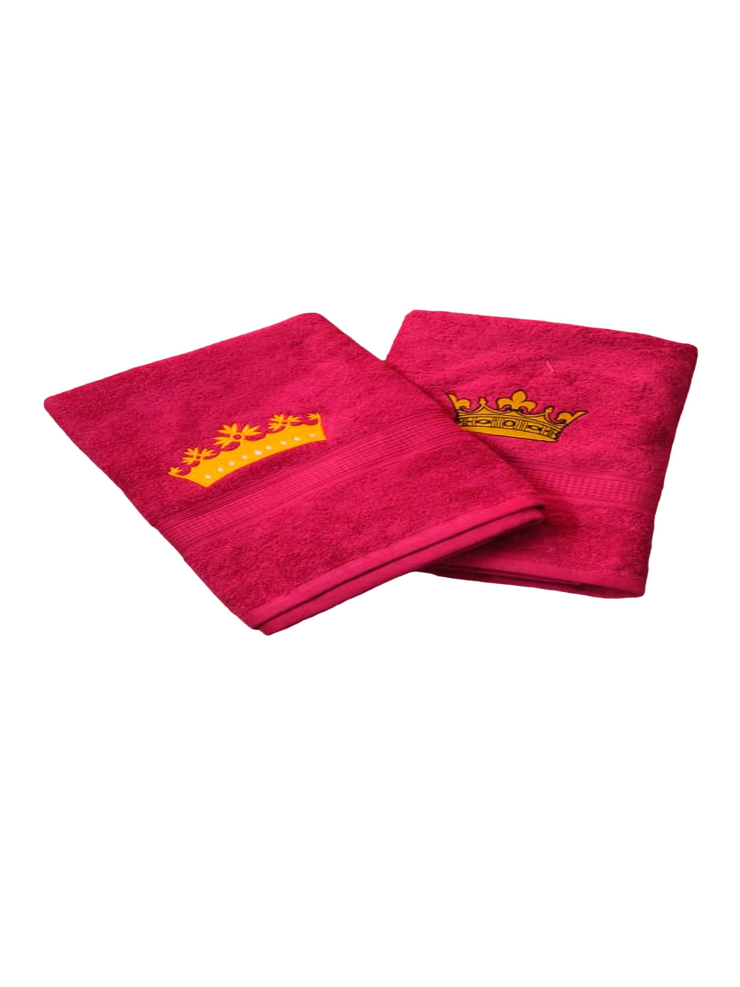 GAB Red King Queen 2-Pcs Couple 500 GSM Pure Cotton Bath Towels